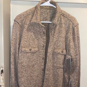 Tan Button-up Collared Cardigan sweater Mens Large